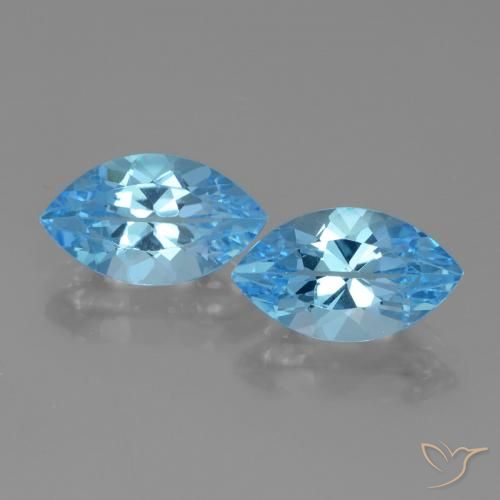 8.52ctw Naturel Bleu Suisse Topaze, Marquise, VVS