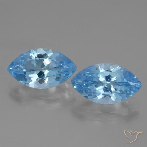 8.10ctw Naturel Bleu Suisse Topaze, Marquise, VVS