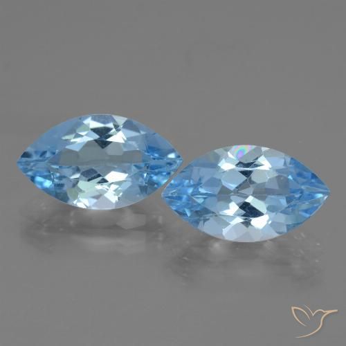 7.68ctw Naturel Bleu ciel Topaze, Marquise, VVS-VS