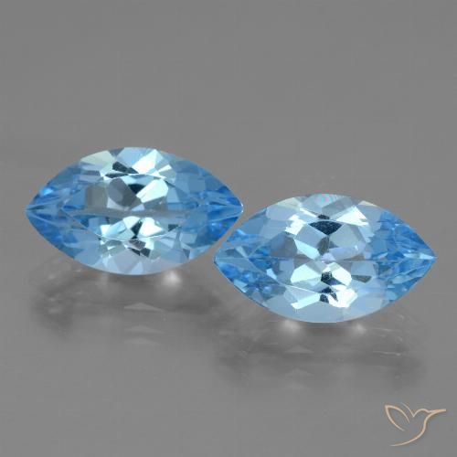 8.28ctw Naturel Bleu Suisse Topaze, Marquise, VVS-VS