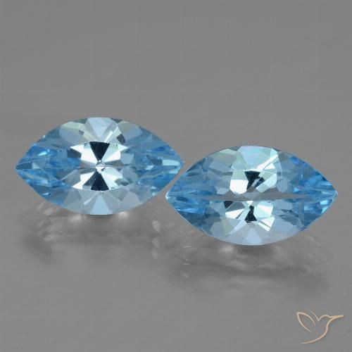 8.11ctw Naturel Bleu Suisse Topaze, Marquise, VVS