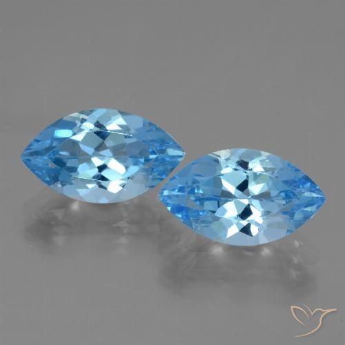 8.49ctw Naturel Bleu Suisse Topaze, Marquise, VVS