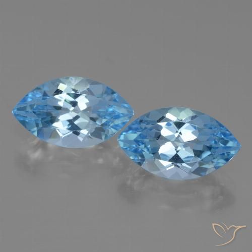 8.36ctw Naturel Bleu Suisse Topaze, Marquise, VVS