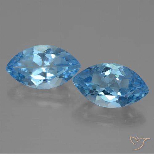 8.40ctw Naturel Bleu Suisse Topaze, Marquise, VVS-VS