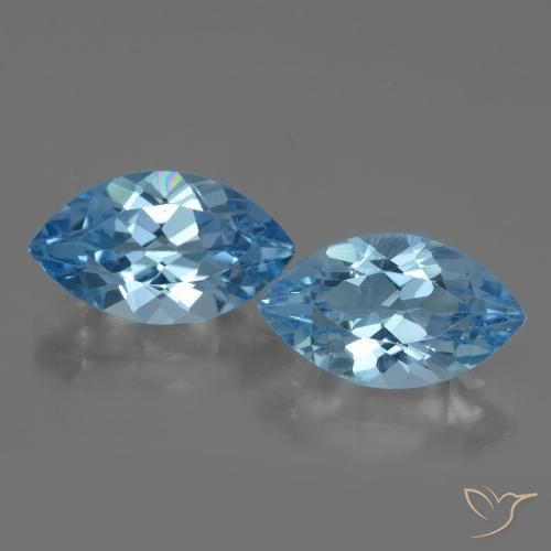 8.12ctw Naturel Bleu Suisse Topaze, Marquise, VVS-VS