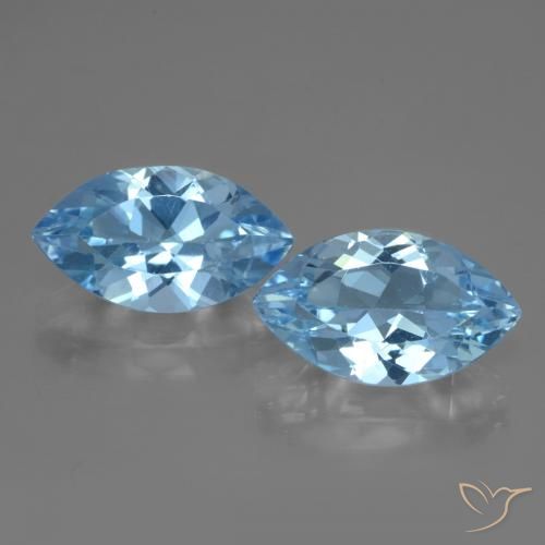 7.73ctw Naturel Bleu Suisse Topaze, Marquise, VVS-VS