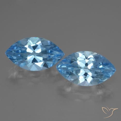 7.93ctw Naturel Bleu Suisse Topaze, Marquise, VVS