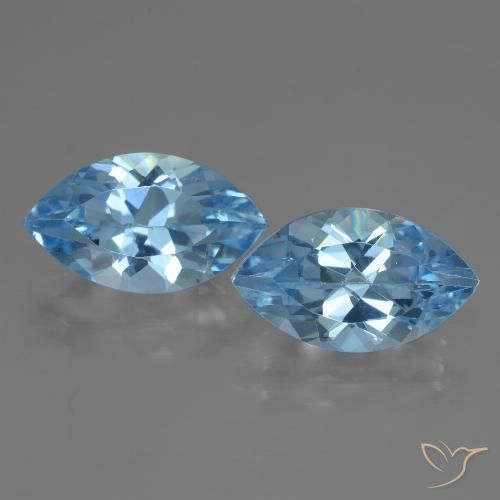 8.34ctw Naturel Bleu Suisse Topaze, Marquise, VVS