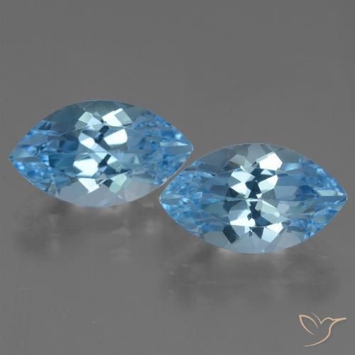 8.78ctw Naturel Bleu Suisse Topaze, Marquise, VVS