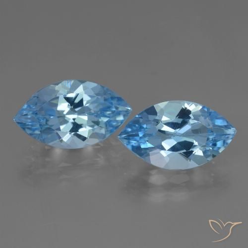 7.88ctw Naturel Bleu Suisse Topaze, Marquise, VVS-VS