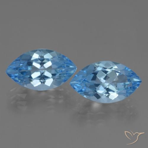 8.19ctw Naturel Bleu Suisse Topaze, Marquise, VVS