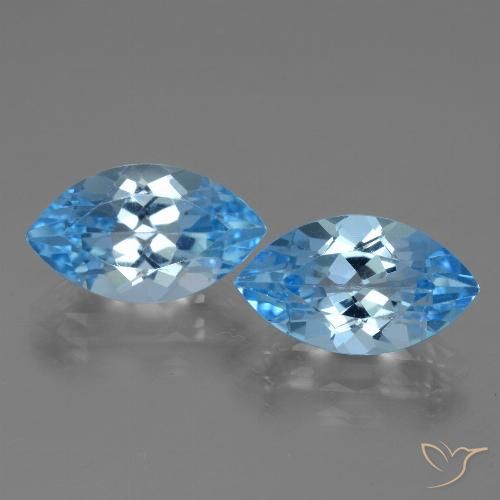Achetez naturel 8,55ct bleu suisse topaze gems, marquise, en provenance brésil chez gemselect. en stock, livraison internationale!