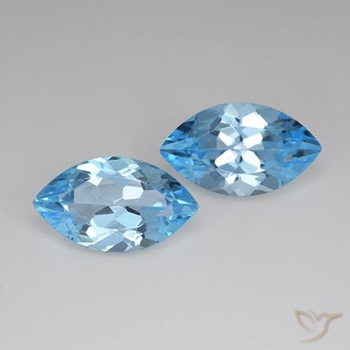 8.12ctw Naturel Bleu Suisse Topaze, Marquise, VVS