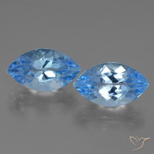 8.74ctw Naturel Bleu Suisse Topaze, Marquise, VVS