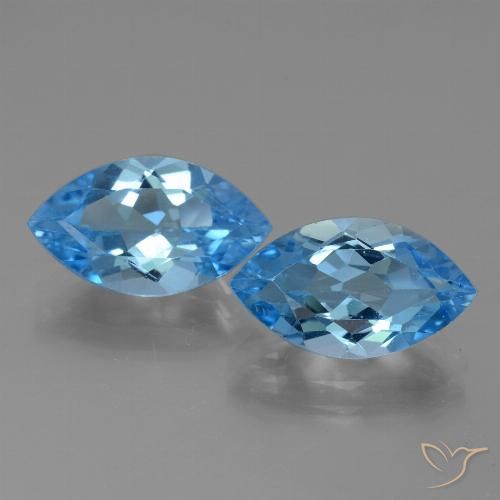 8.09ctw Naturel Bleu Suisse Topaze, Marquise, VVS-VS