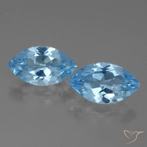 7.89ctw Naturel Bleu ciel Topaze, Marquise, VVS-VS