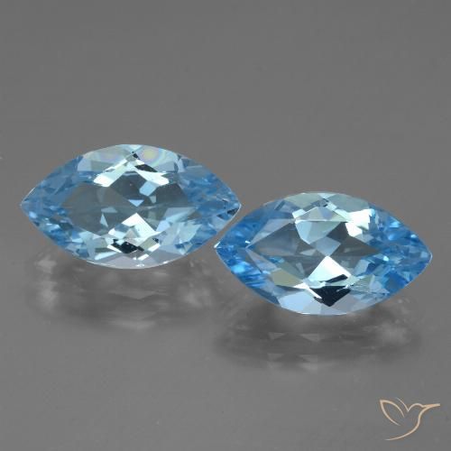 8.11ctw Naturel Bleu ciel Topaze, Marquise, VVS