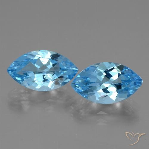 8.11ctw Naturel Bleu Suisse Topaze, Marquise, VVS
