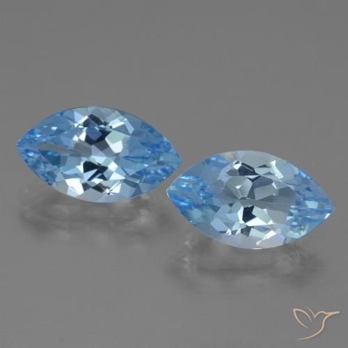 8.14ctw Naturel Bleu Suisse Topaze, Marquise, VVS