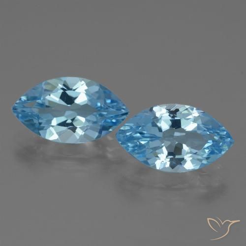 7.63ctw Naturel Bleu ciel Topaze, Marquise, VVS
