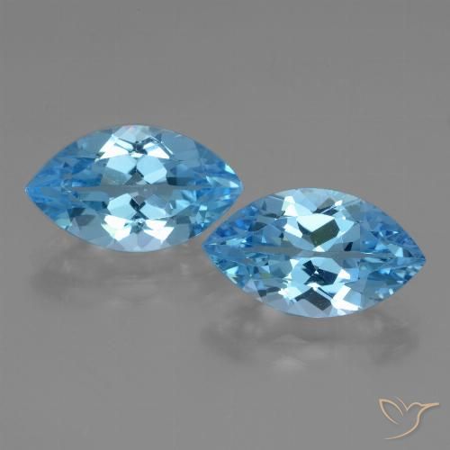 8.02ctw Naturel Bleu Suisse Topaze, Marquise, VVS-VS