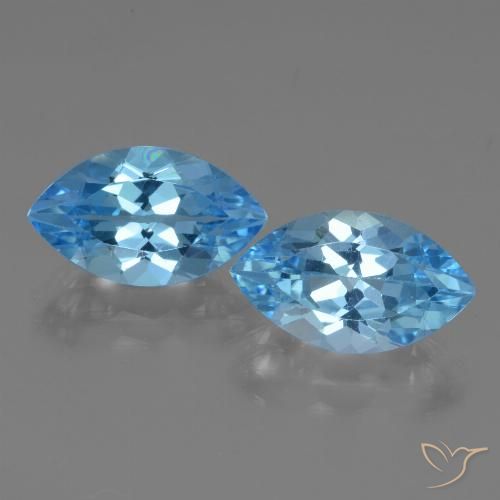 8.23ctw Naturel Bleu Suisse Topaze, Marquise, VVS