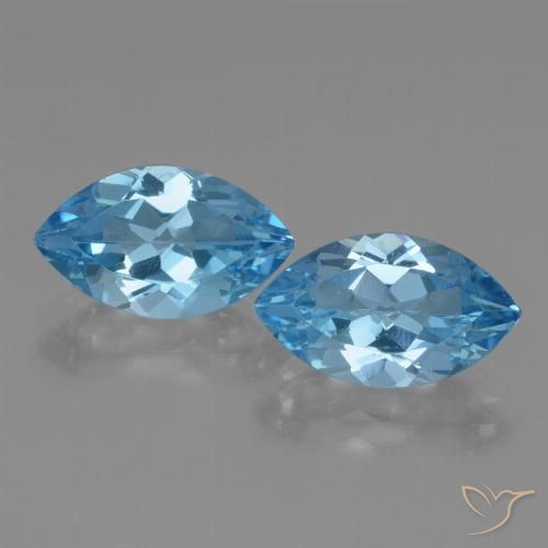 7.83ctw Naturel Bleu ciel Topaze, Marquise, VVS