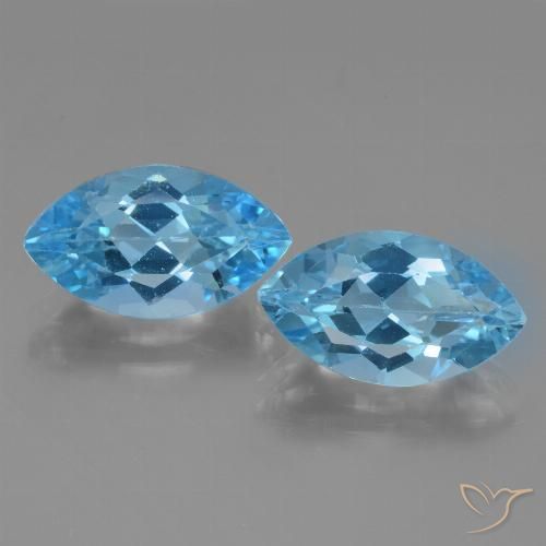 8.36ctw Naturel Bleu Suisse Topaze, Marquise, VVS