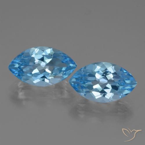 8.63ctw Naturel Bleu Suisse Topaze, Marquise, VVS