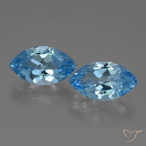 7.88ctw Naturel Bleu Suisse Topaze, Marquise, VVS