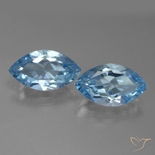 7.79ctw Naturel Bleu ciel Topaze, Marquise, VVS