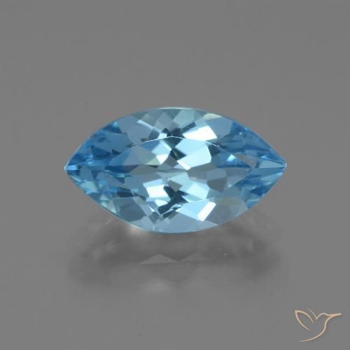 Topaze Bleu Suisse naturelle Marquise, 3.67 ct, VVS