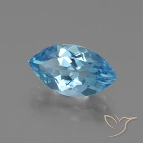 Topaze Bleu Suisse naturelle Marquise, 3.67 ct, VVS