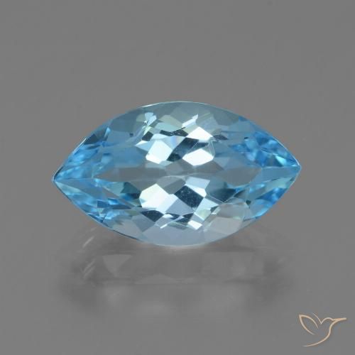 Topaze Bleu Suisse naturelle Marquise, 4.29 ct, VVS