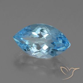 Topaze Bleu Suisse naturelle Marquise, 4.29 ct, VVS