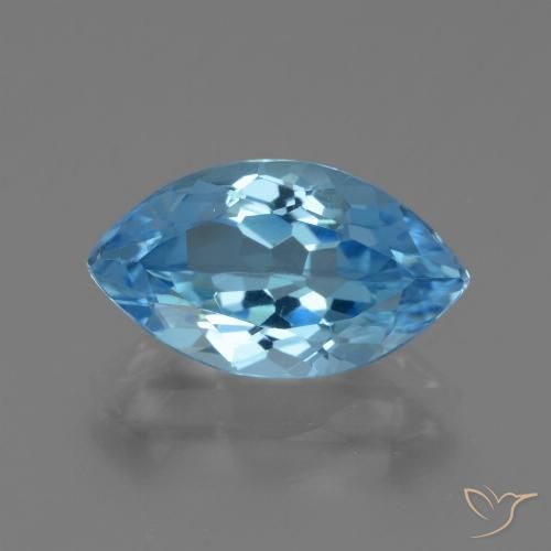 Topaze Bleu Suisse naturelle Marquise, 4.04 ct, VVS