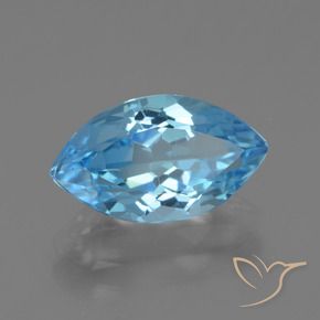 Topaze Bleu Suisse naturelle Marquise, 4.04 ct, VVS