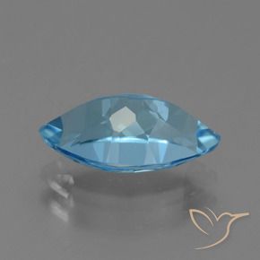 Topaze Bleu Suisse naturelle Marquise, 4.04 ct, VVS