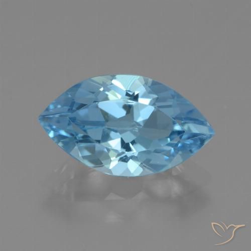 Topaze Bleu Suisse naturelle Marquise, 3.70 ct, VVS