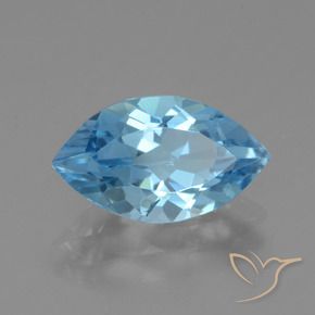 Topaze Bleu Suisse naturelle Marquise, 3.70 ct, VVS