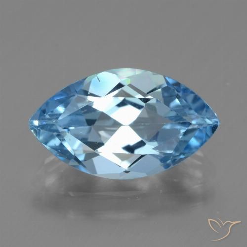 3.64ct Naturel Bleu Suisse Topaze, Marquise, VS