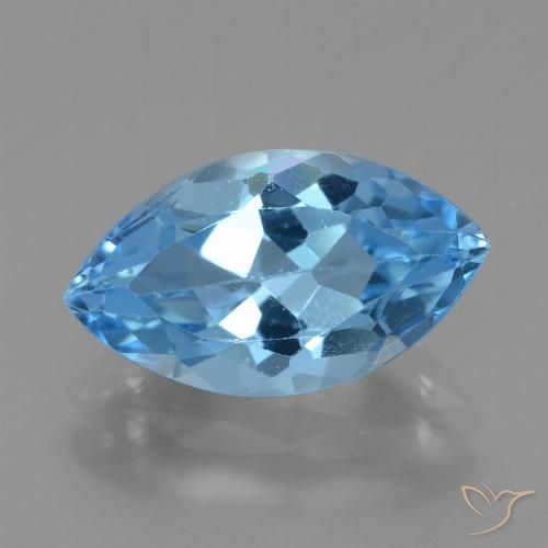 Topaze Bleu Suisse naturelle Marquise, 4.27 ct, VVS-VS