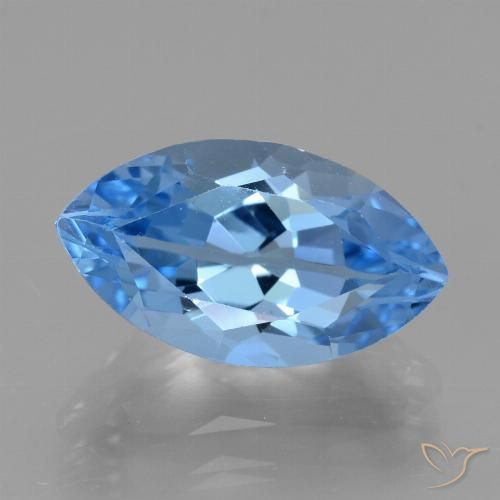 Topaze Bleu Suisse naturelle Marquise, 4.71 ct, VVS