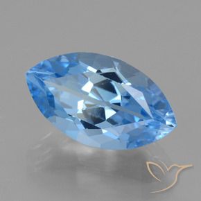 Topaze Bleu Suisse naturelle Marquise, 4.71 ct, VVS