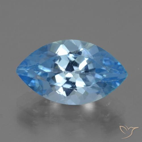 Topaze Bleu Suisse naturelle Marquise, 4.12 ct, VVS-VS