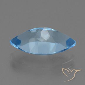 Topaze Bleu Suisse naturelle Marquise, 4.12 ct, VVS-VS