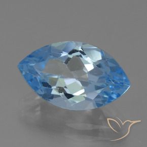 Topaze Bleu Suisse naturelle Marquise, 4.40 ct, VVS-VS