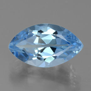 Topaze Bleu Suisse naturelle Marquise, 5.33 ct, VVS