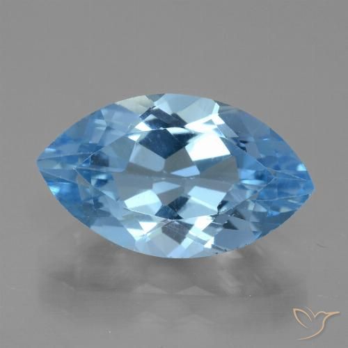 Topaze Bleu Suisse naturelle Marquise, 4.48 ct, VVS