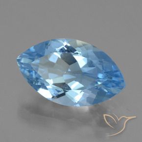 Topaze Bleu Suisse naturelle Marquise, 4.48 ct, VVS